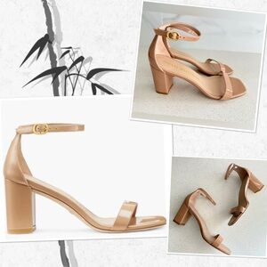 Stuart Weitzman Nude Ankle Strap Heels
